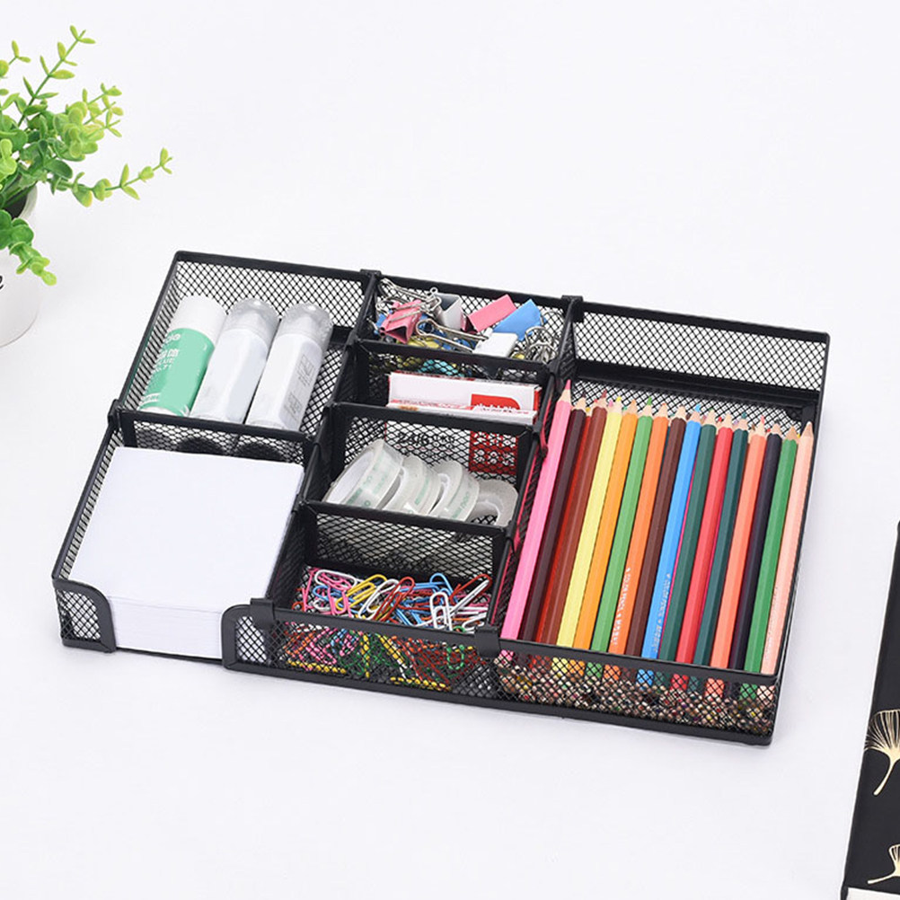Drawer Organizer Tray - Metal Office Organizer Tray Multi-Grid Desk