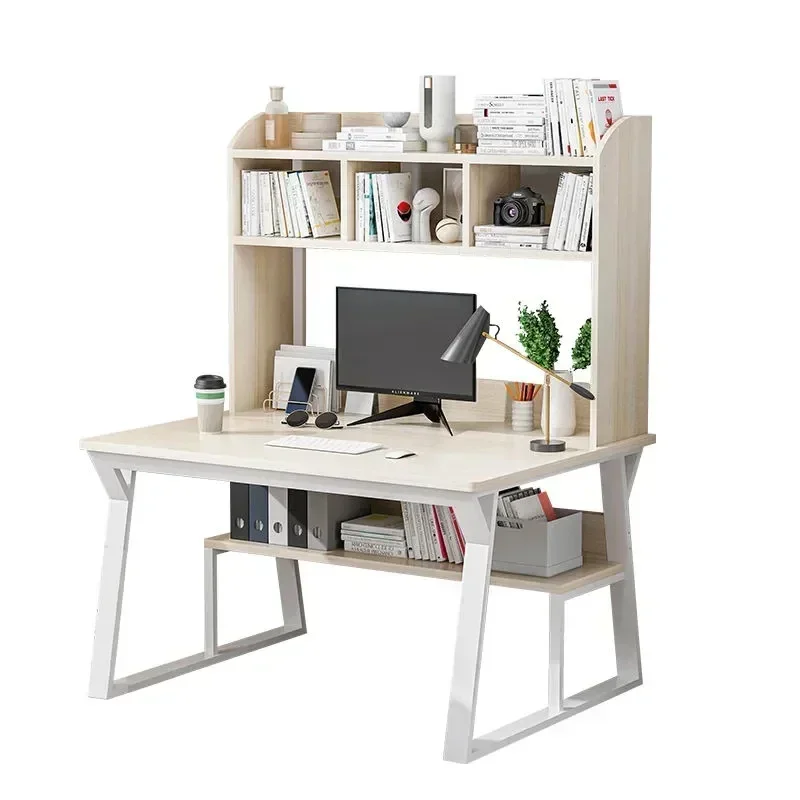 Office Furniture Rental - Durable Computer Desktop Desk Bookshelf Combination