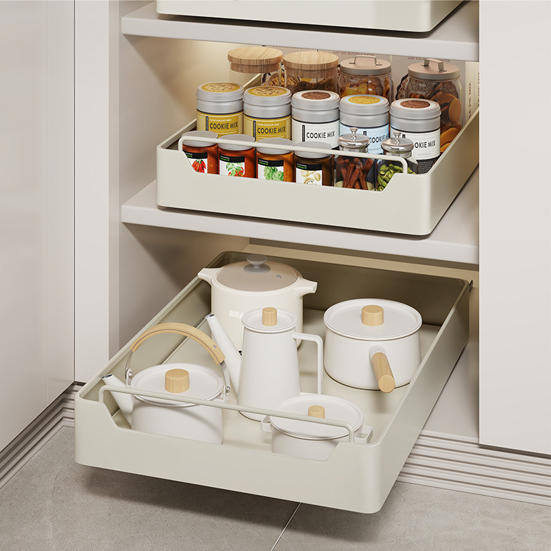 Drawer Organizer Tray - Kitchen Storage metal holdetr with Slide