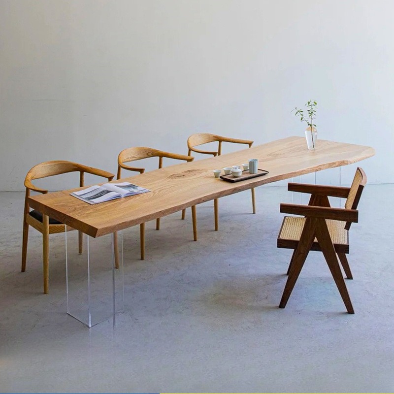 Nordic Solid Wood Acrylic Floa - đánh giá và giá Office Furniture Modern