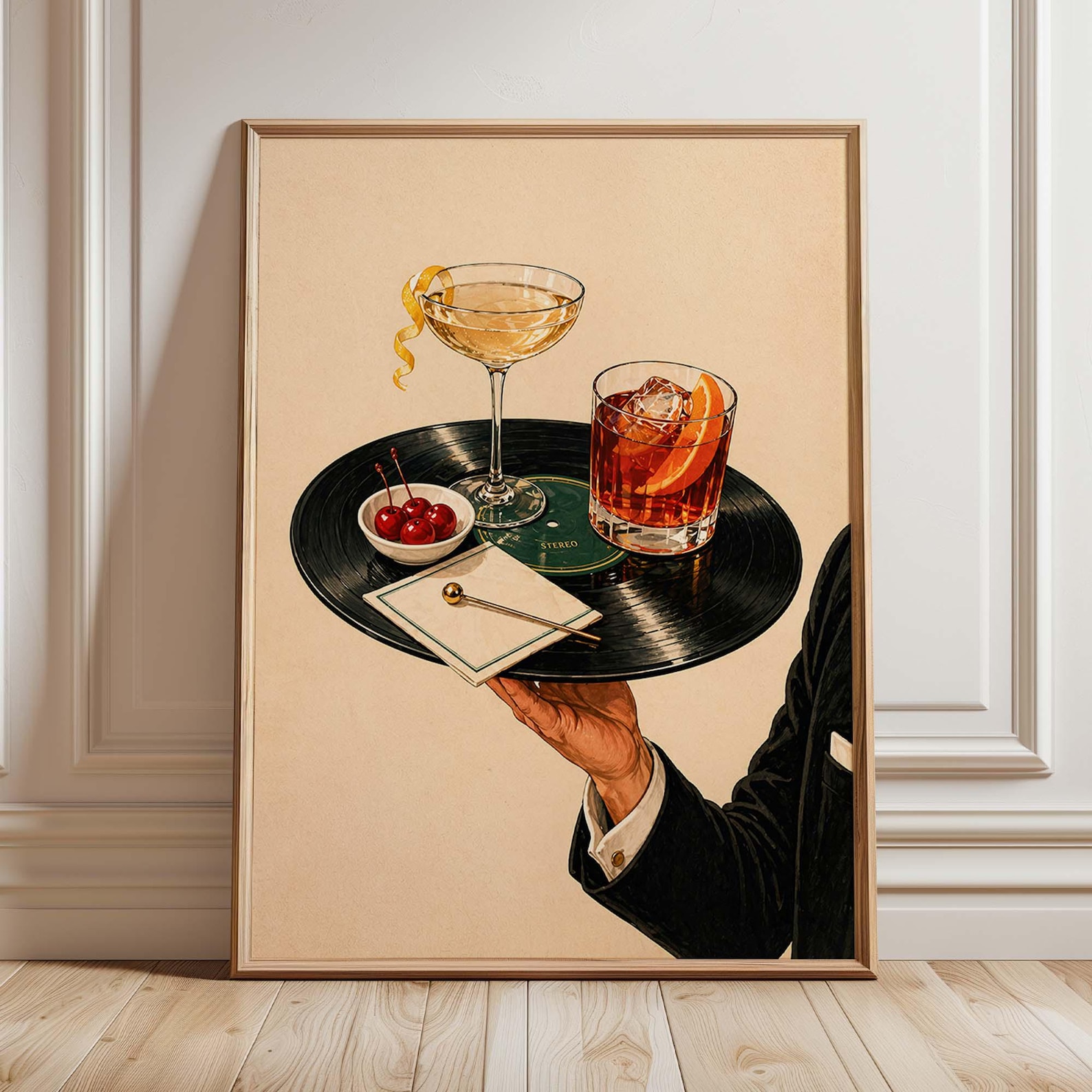 Vintage Vinyl Record Cocktail  - đánh giá và giá Office Furniture Modern