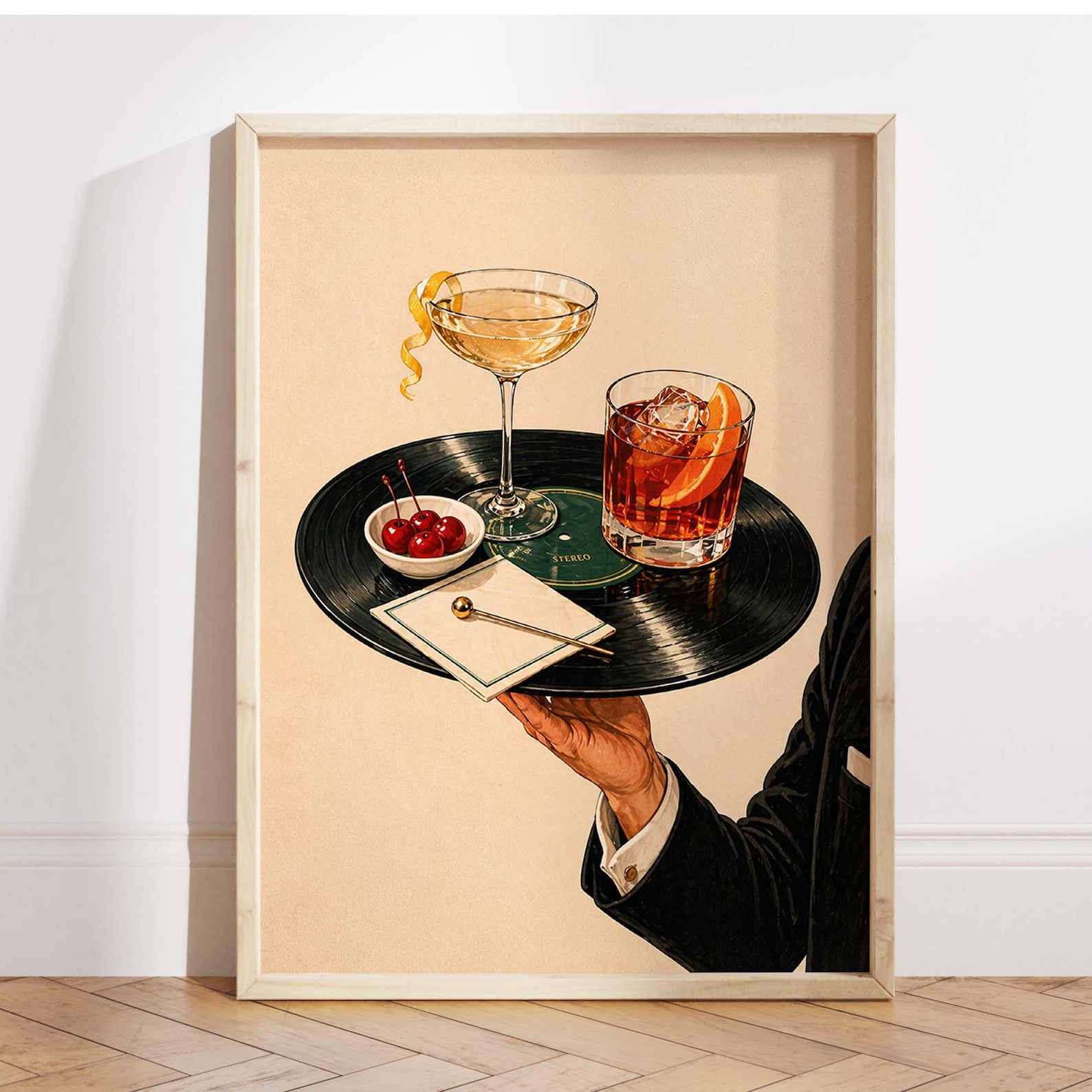 Vintage Vinyl Record Cocktail  - đánh giá và giá Office Furniture Modern