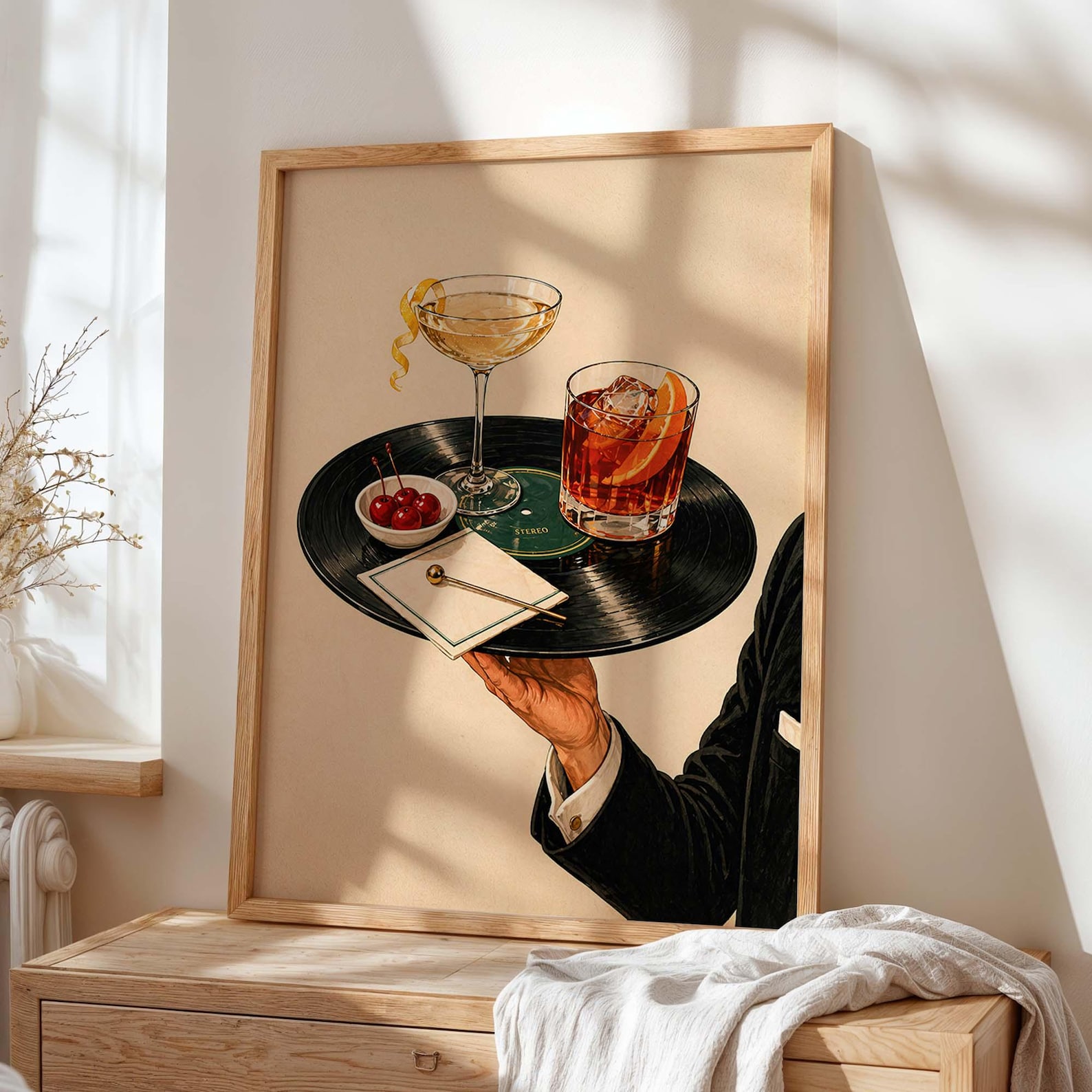 Vintage Vinyl Record Cocktail  - đánh giá và giá Office Furniture Modern